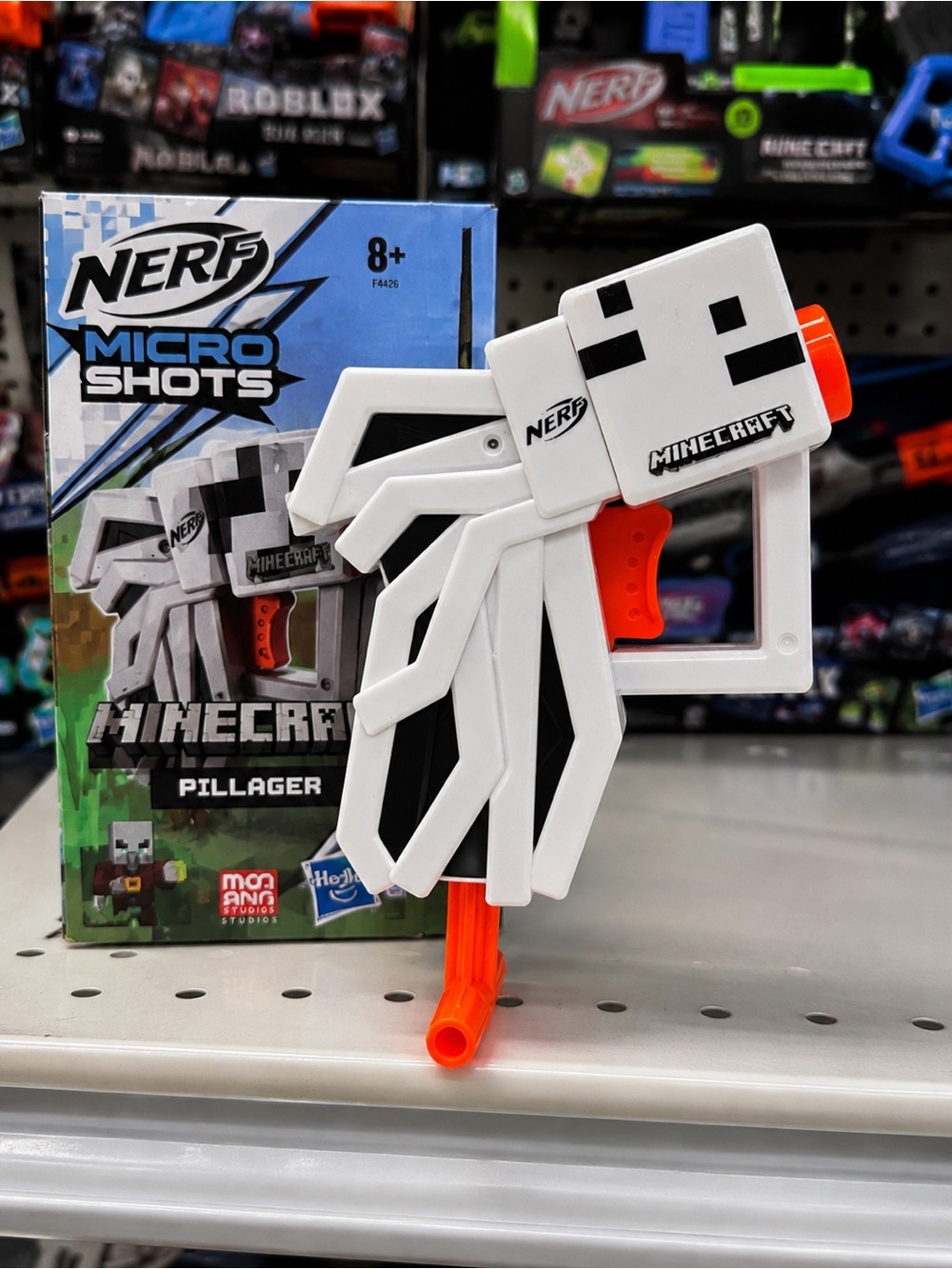 Minecraft Nerf Pillager Blaster White MicroShots Great Condition
